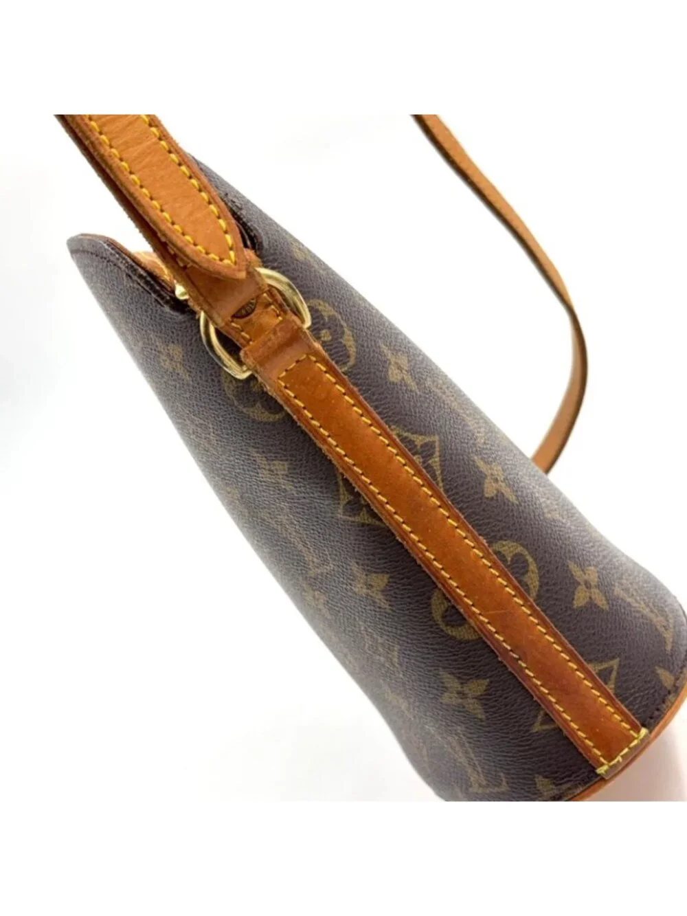 Louis Vuitton Drew Monogram Leather Brown Light Shoulder Bag Gold